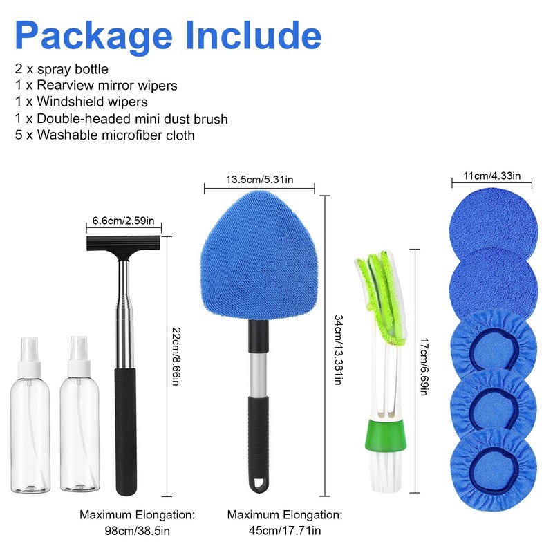 Windshield Cleaning Tool Kit Car Window Glass Wiper Cleaner Brush Pad + Squeegee gallery