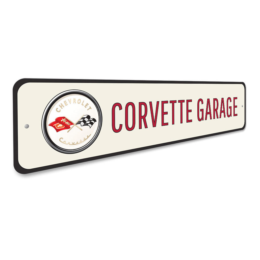 Corvette Garage Sign Custom Chevy Man Cave Personalized Chevrolet Aluminum Decor gallery