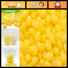 Sanded Lemon Drops Hard Candy 2 lb – Bulk Old Fashioned Treat, Fat-Free, Natural