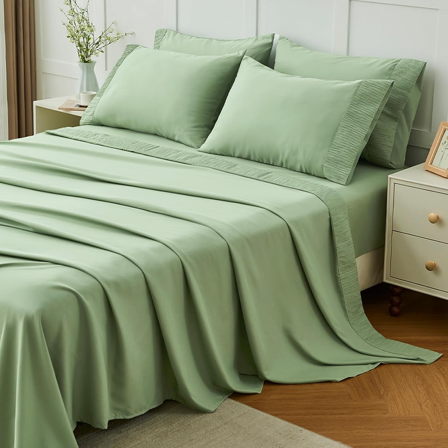 Queen Sheet Set - 4 Piece Soft Queen Sheets, Breathable & Cozy Queen Size Sheet gallery