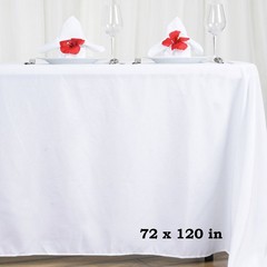TABLECLOTHSFACTORY White 72×120 Polyester 120″ x 72″ (Rectangular),