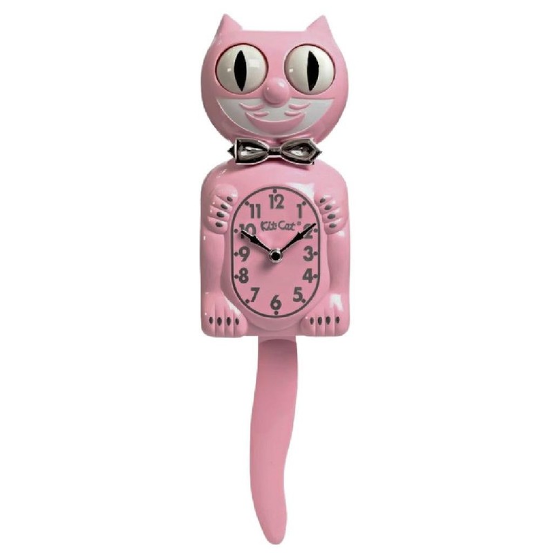 RETRO KITCHEN KIT CAT CLOCK 15.5" Pink Kit-Cat Klock MADE IN USA Free Battery gallery