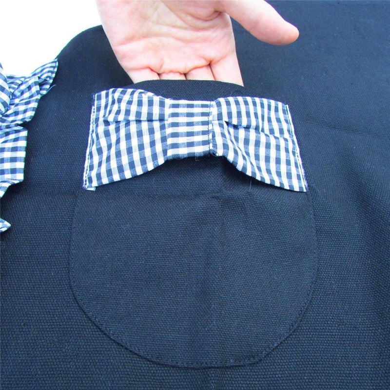 New Cute Red or Black Pocket Style Restaurant Women Bowknot Kitchen Canvas Apron gallery