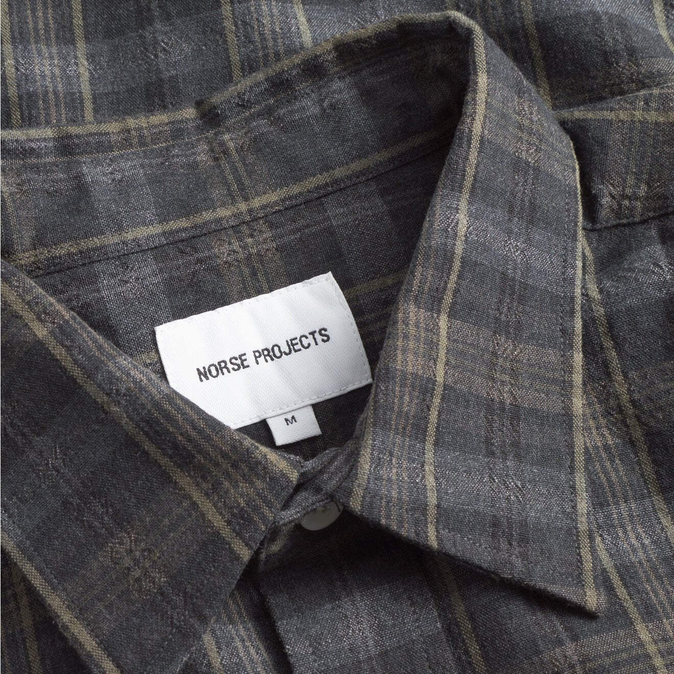 Norse Projects Ole Oversized Wool Check Shirt Charcoal Grey gallery