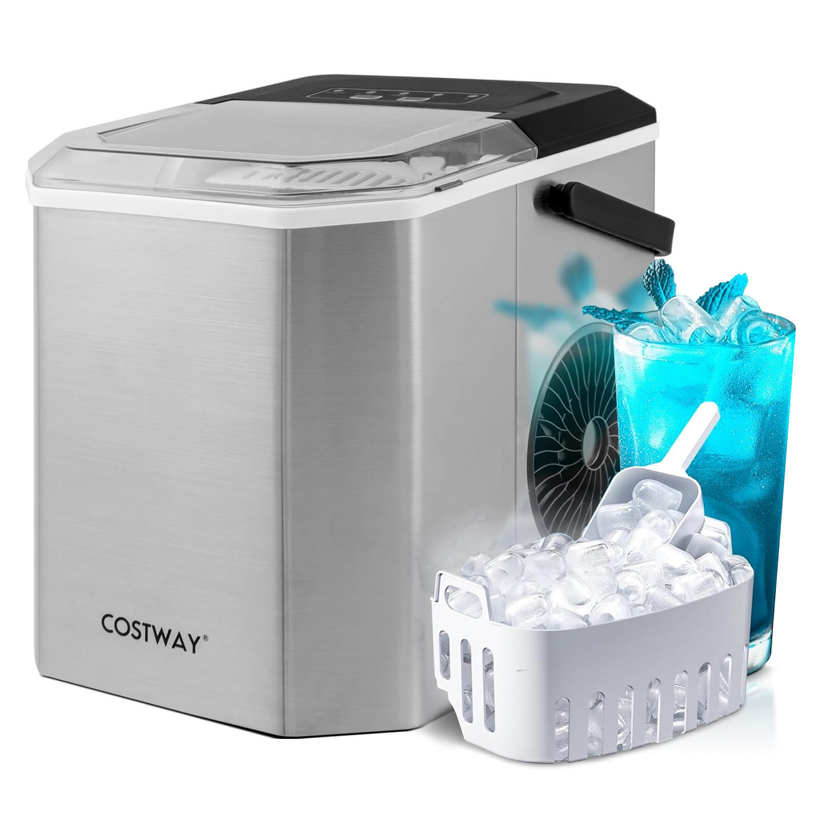 Portable Ice Making Machine Countertop Ice Maker 6-13 Mins 9 Ice 26.5 lbs/24 Hrs gallery