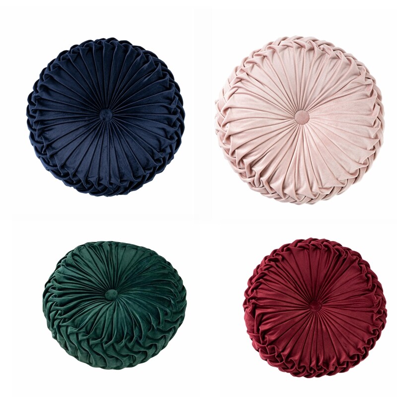 Pumpkin Pleated Round Throw Pillows Meditation Cushion for Chair Sofa Home Decor gallery