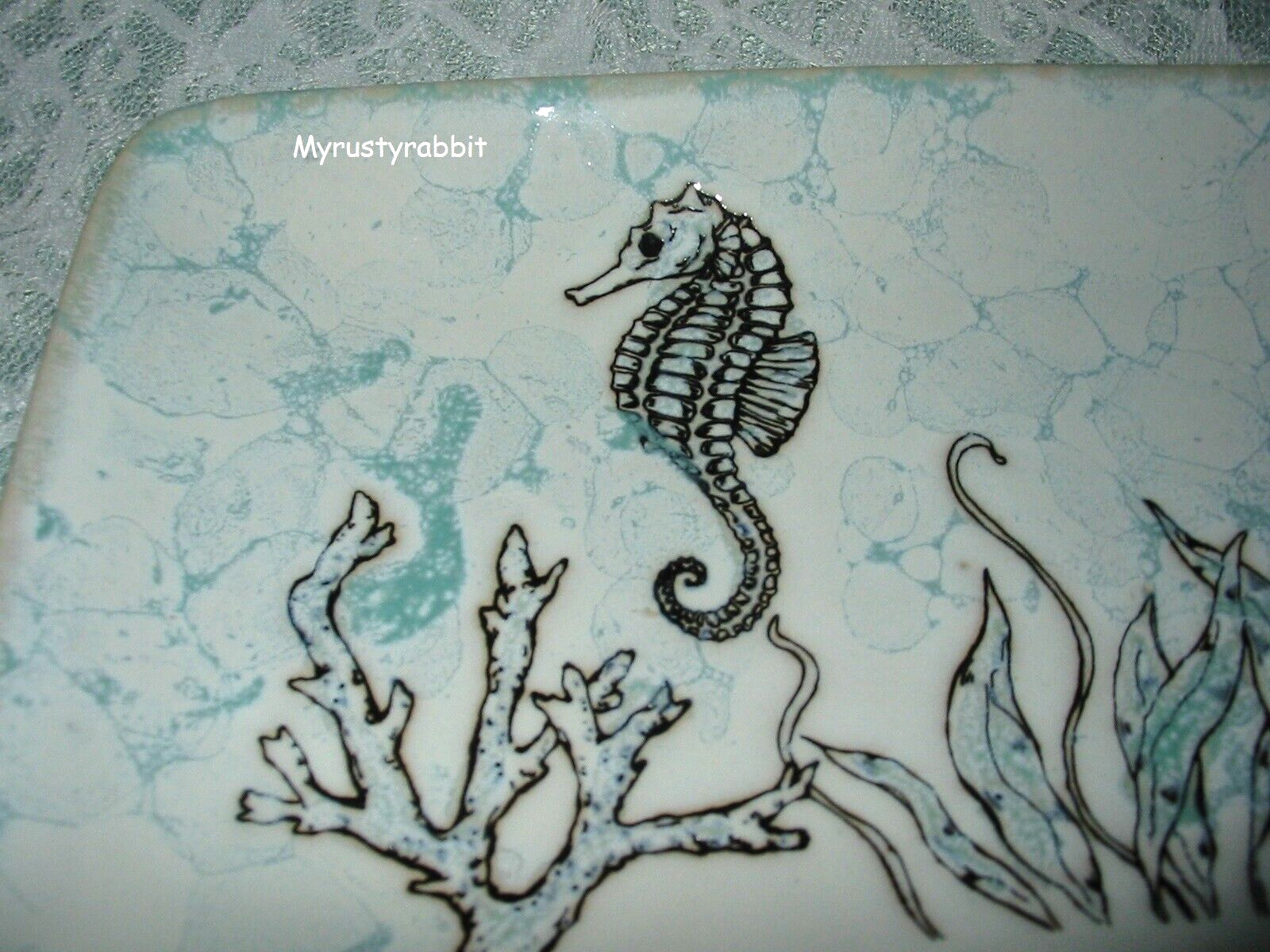 Spectrum Sea Cove Island Ceramic Snack Tray - 10" x 5" - New gallery