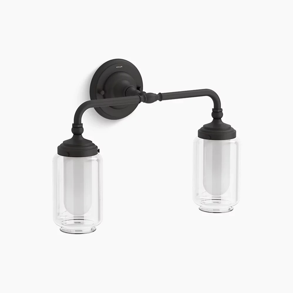 Kohler 72582-BLL - Artifacts Two-light Sconce - Matte Black