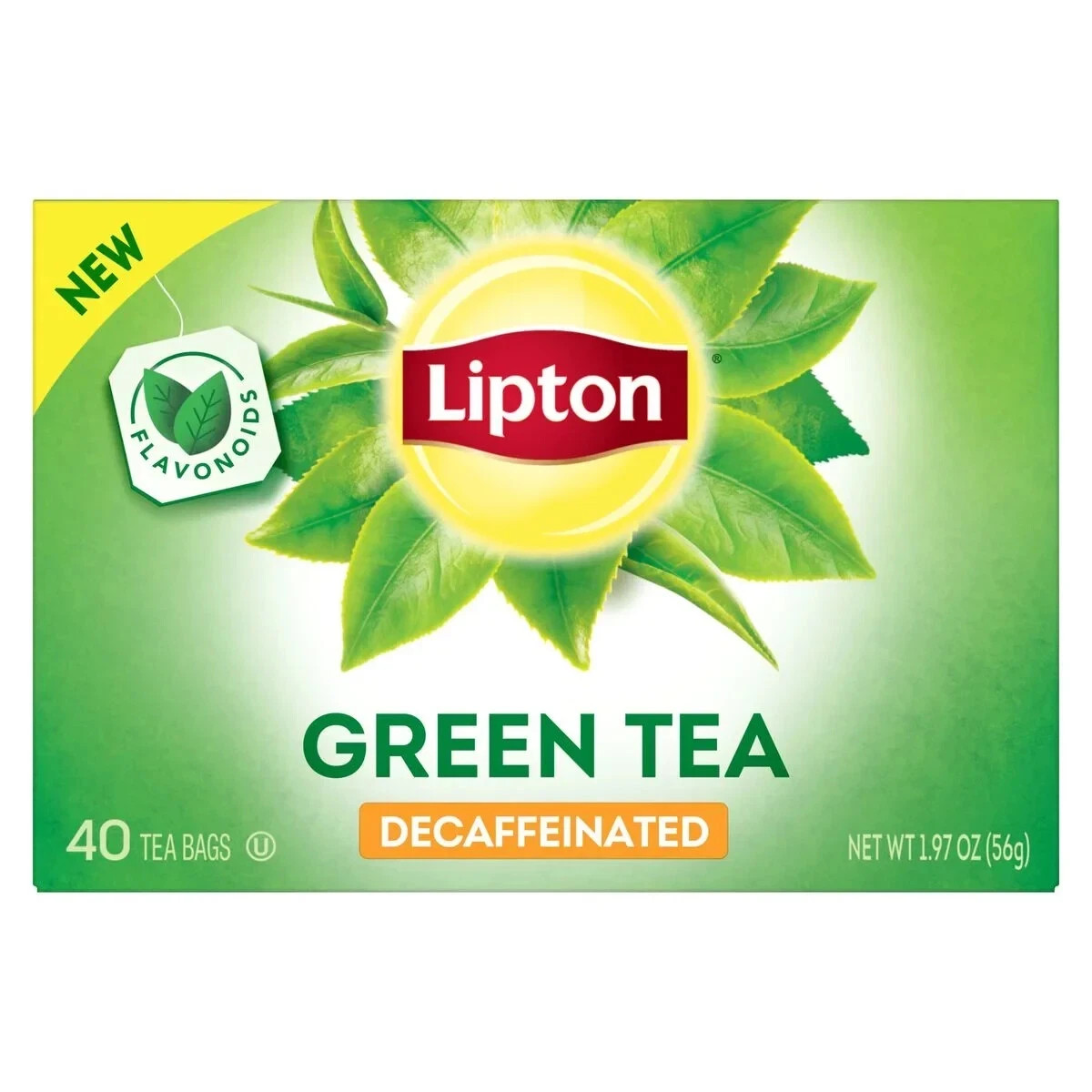 Lipton Green Tea, Decaffeinated, Tea Bags 40 Count Box gallery