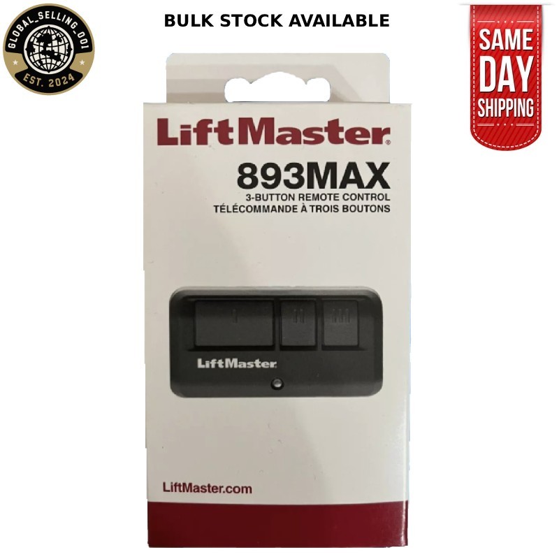 (3-pack) 893MAX 3 Button Liftmaster Visor Remote Control Garage Door Opener gallery
