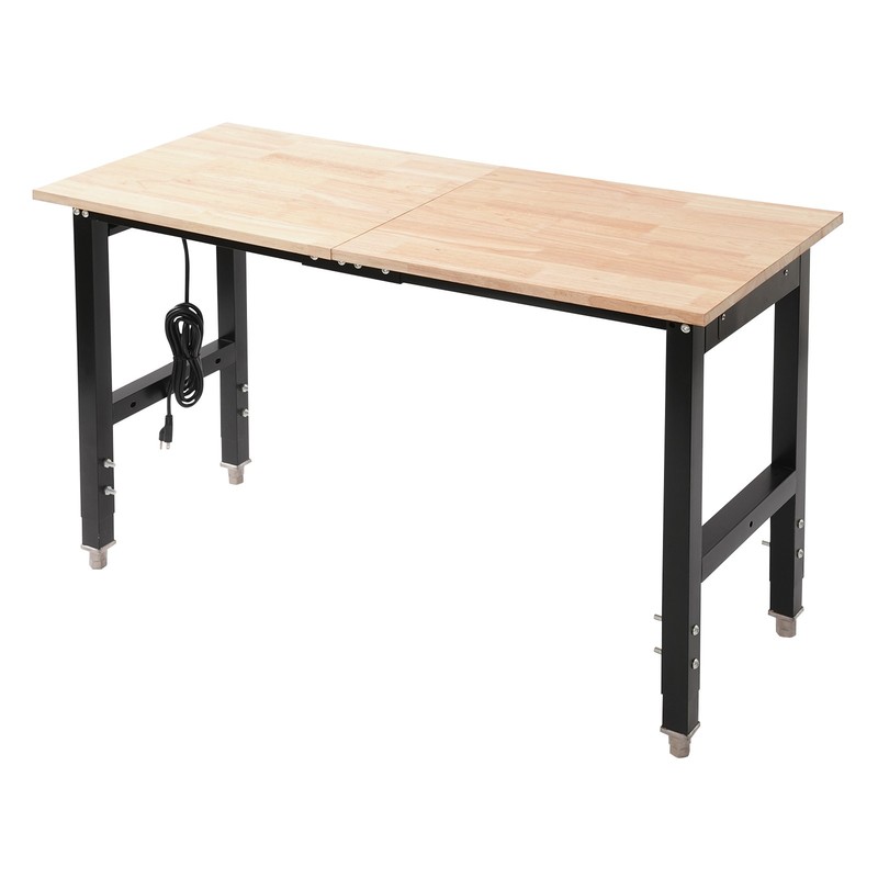Max 2000 lbs Adjustable Height Workbench W/Power Outlets Heavy-Duty Work Table gallery