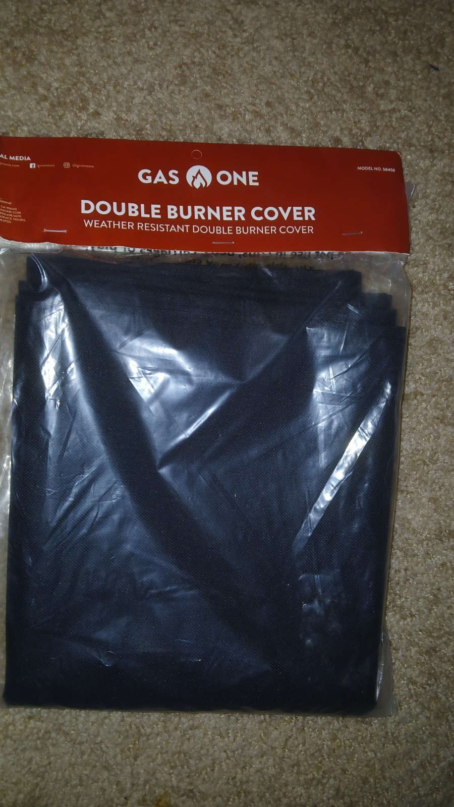 GAS ONE-OUTDOOR DOUBLE BURNER COVER-NEW-WEATHERESISTANT-BLACK gallery