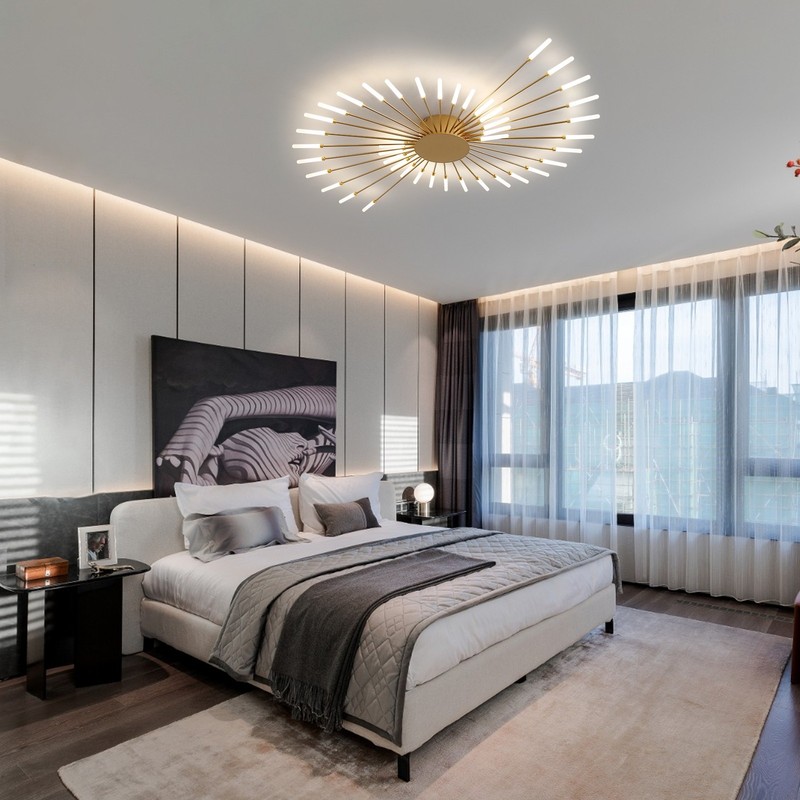 42-Light Fireworks Ceiling Light LED Flush Mount App Remote Dimmable Modern gallery