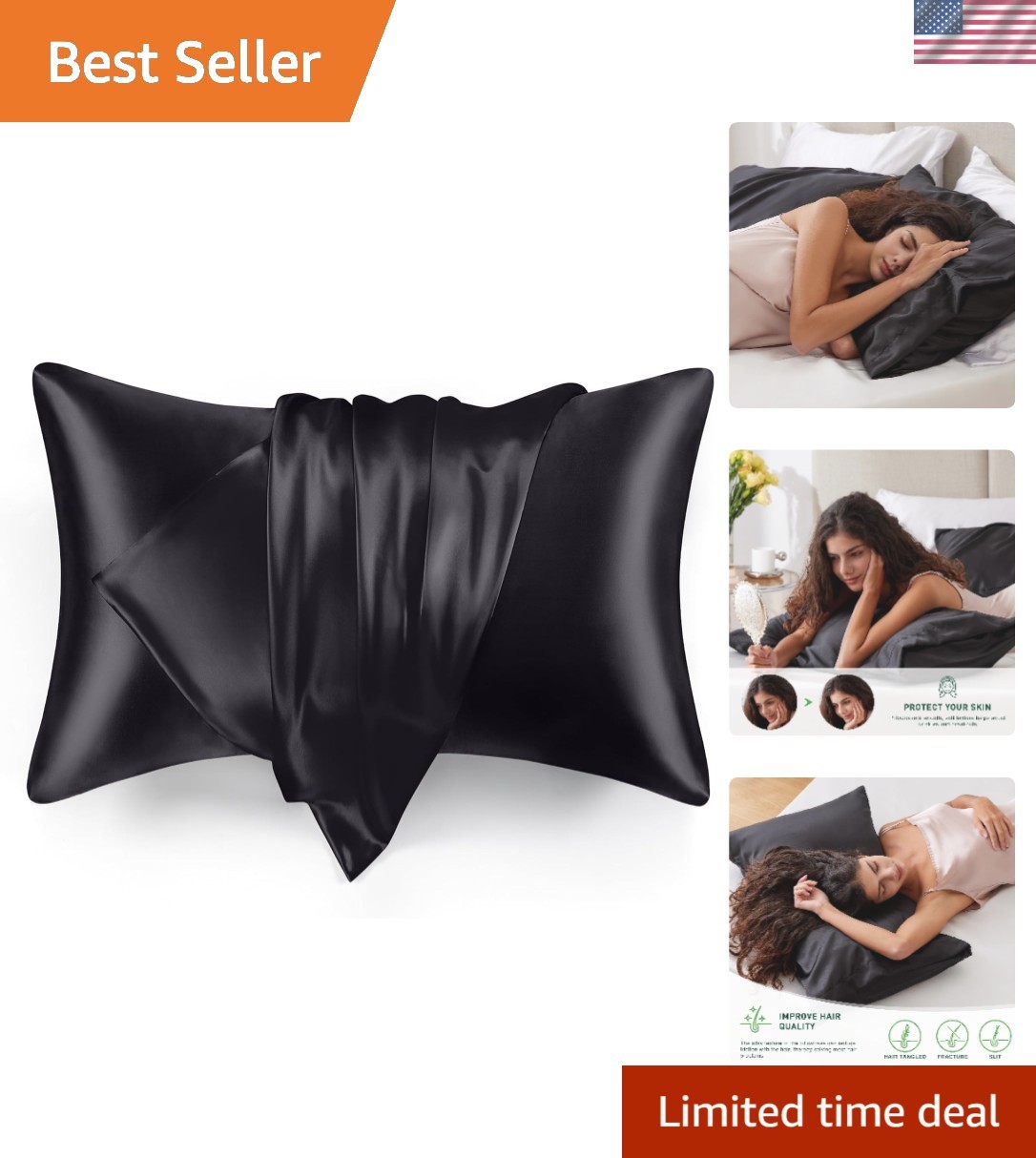 Silk-Like Satin Pillowcase Set - 2 Queen Size 20x30 for Ultimate Comfort & Care gallery