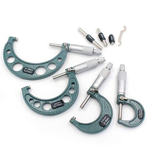 Premium Outside Micrometer Set 0-100mm/0.01mm Precision Machinist Tool gallery