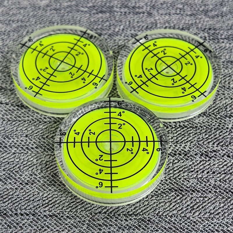 3Pcs Small Circular Bubble Levels 32x7mm Round Spirit 32x7mm, Yellow-green gallery