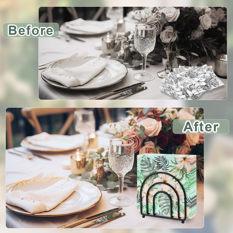 Metal Napkin Holder for Table No Assembly Matte Black Paper Napkin Holders for gallery
