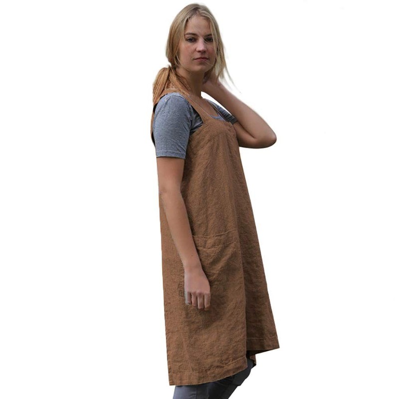 Cross Back Apron with Pockets Kitchen Cooking Gardening Apron gallery