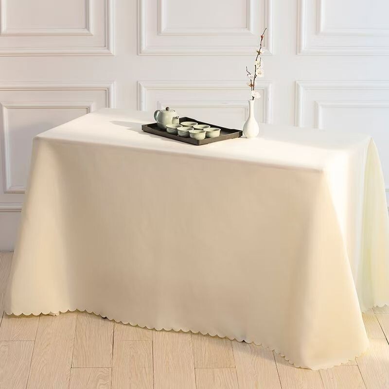 Customized Rectangle Tablecloth with Logo Personalized Table Cloth for Events gallery