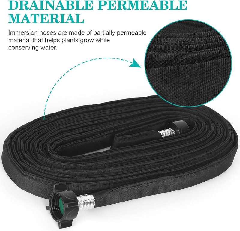Flat Soaker Hose 10FT for Garden Beds Drip Hose Heavy Duty save 80% Water for Ve gallery