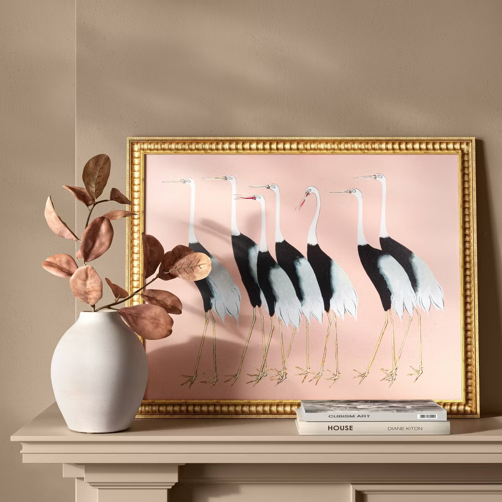 30"x 24" Stylized Bird Canvas Board Framed Art - Threshold gallery
