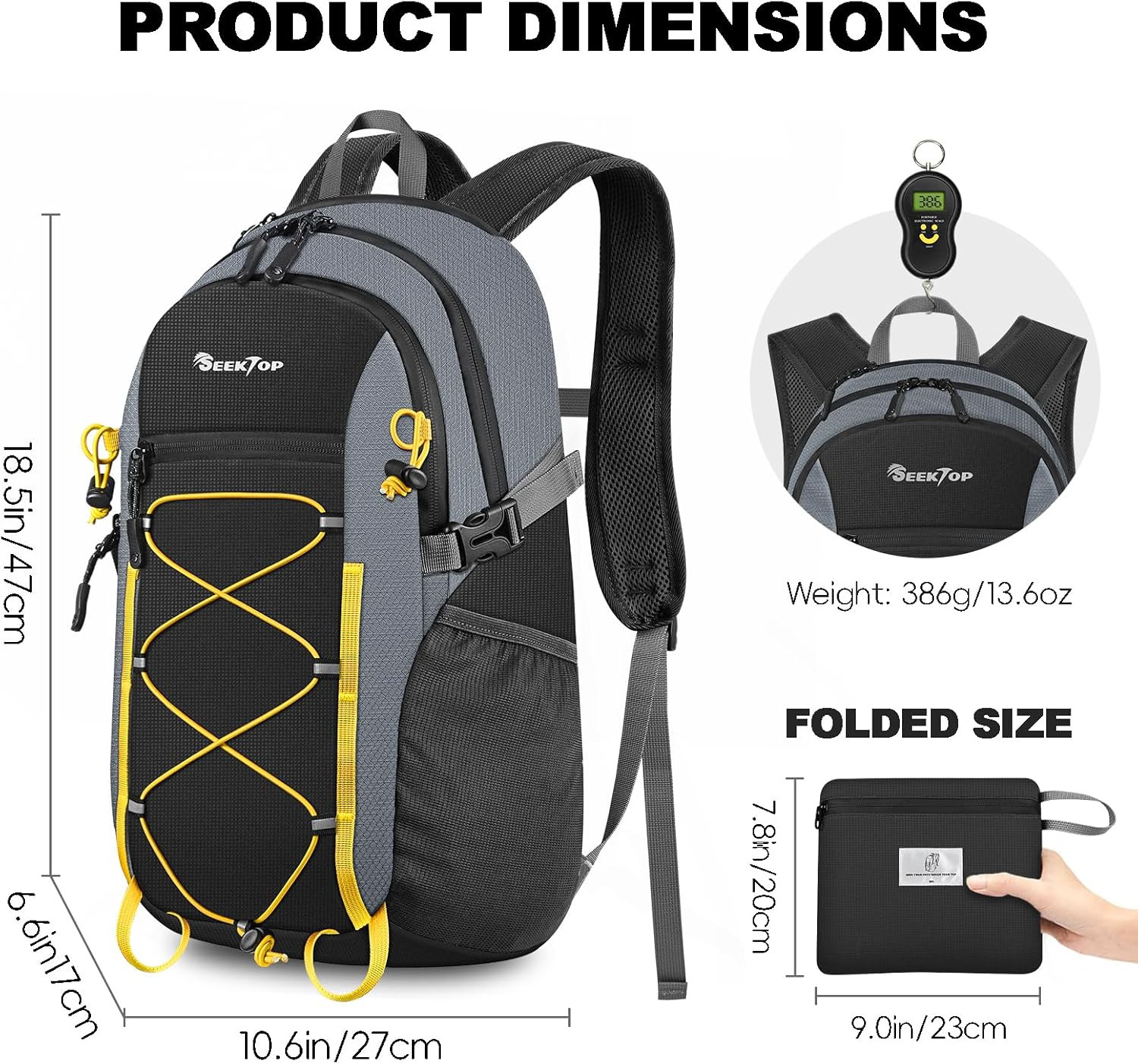 20L Foldable Waterproof Hiking Backpack, Ultralight Small Lightweight Daypack Pa 3