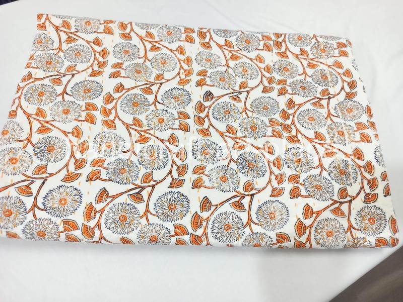Indian Handmade Block Print Size Kantha Quilt Cotton Bedding Bedcover Throw Art gallery