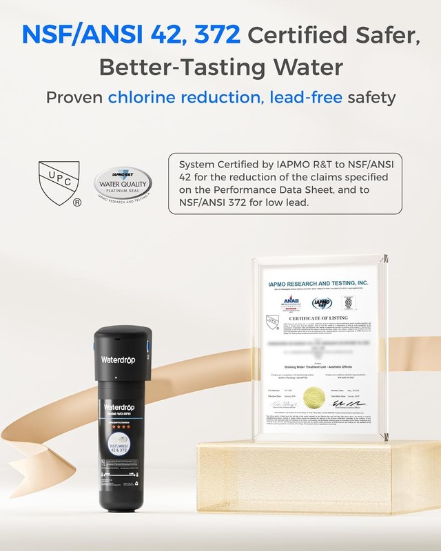 Waterdrop 10UB Under Sink Drinking Water Filtration System,NSF/ANSI 42 Certified gallery