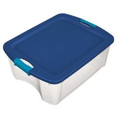 Sterilite 14469606 Stackable Storage Tote W/ Lid, 18 Gal, 23-5/8 In L X 18-5/8