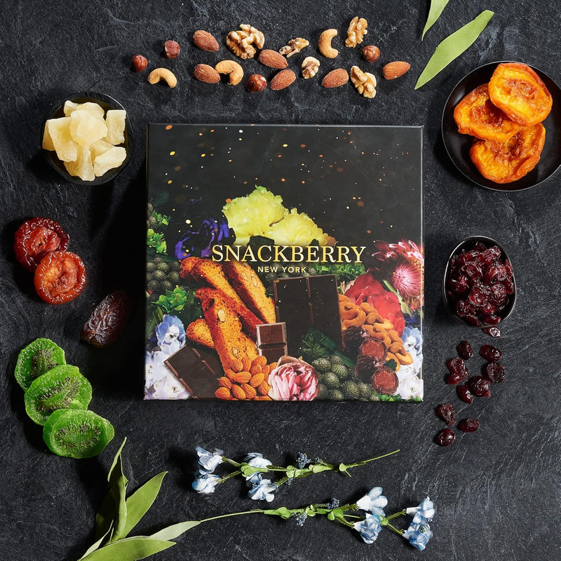 Dried Fruit & Nuts Gift Basket Arrangement Platter, Gourmet Food Snack Box, Gift gallery