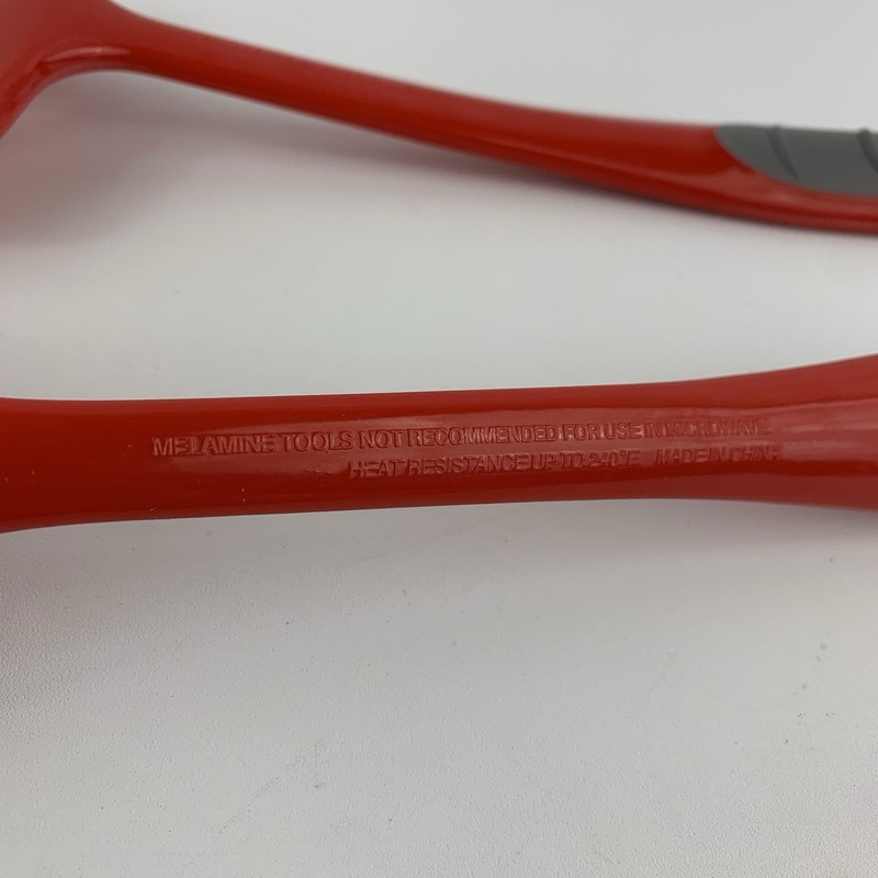 McCormick Red Melamine Solid Spoon & Slotted Turner Cooking Utensils Set of 2 gallery