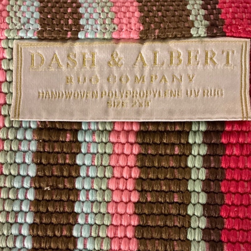 Dash & Albert Handwoven Striped Polypropylene UV Rug 2x3 Pink Brown Multi gallery