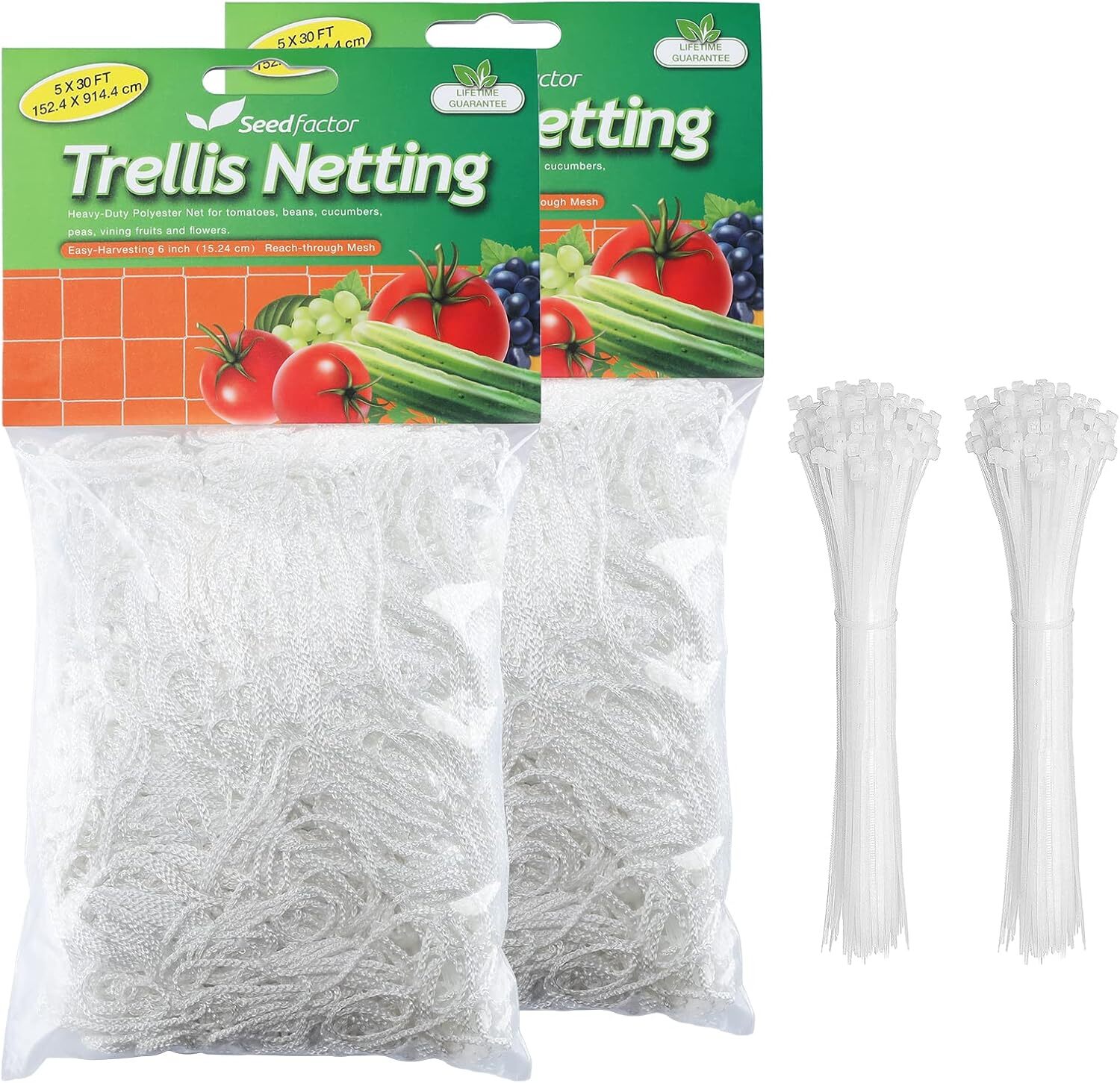 Plant Trellis Netting Heavy-Duty Polyester Grow Net Garden Square Mesh 5 x 15 ft gallery
