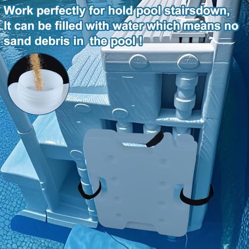 2 Pack Pool Ladder Weights, Heavy Duty 52LBS HDPE Pool Step Weights to Prevent gallery