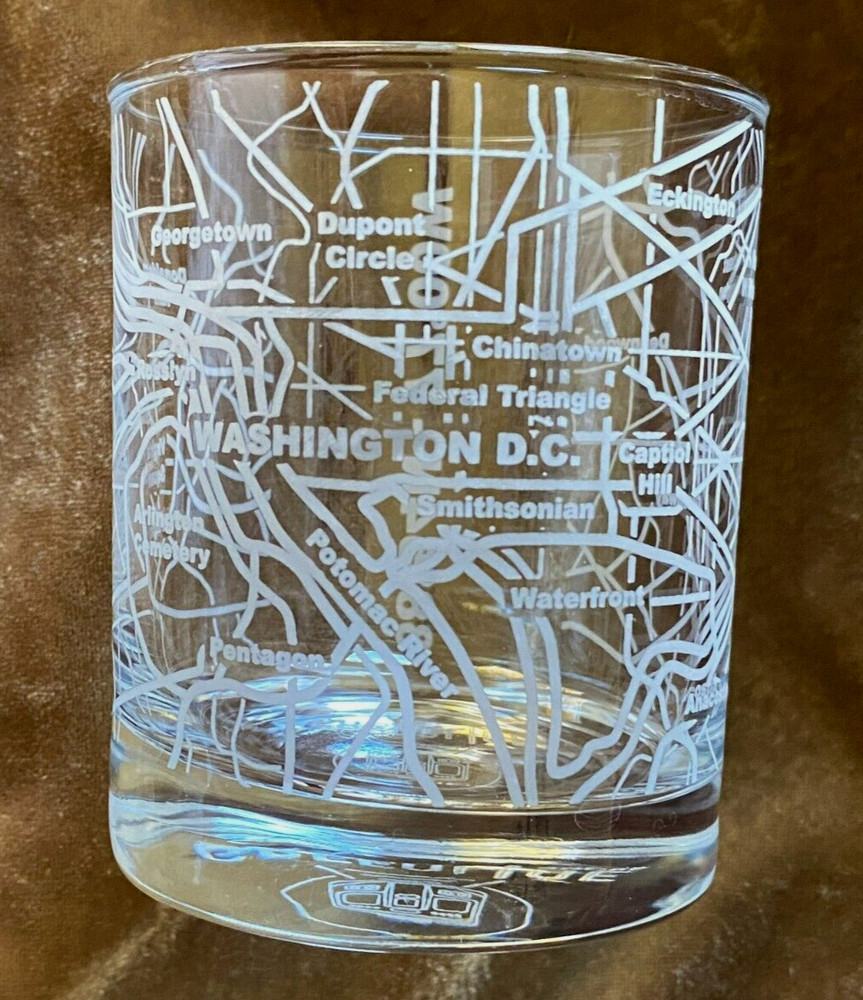 Greenline Goods ~ Washington, D.C. Area Map Glass ~ 10 Oz Rocks Tumbler ~ Mint