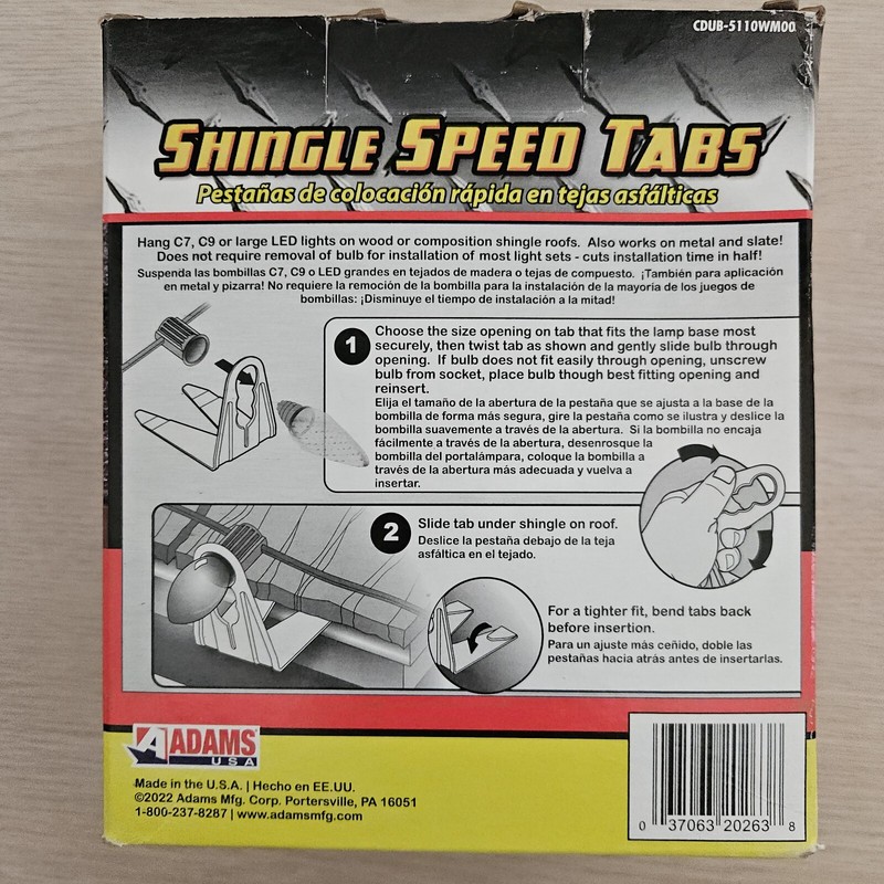 Shingle Speed Tabs 50 Count Commercial Grade Christmas Hardware LED Incandescent gallery