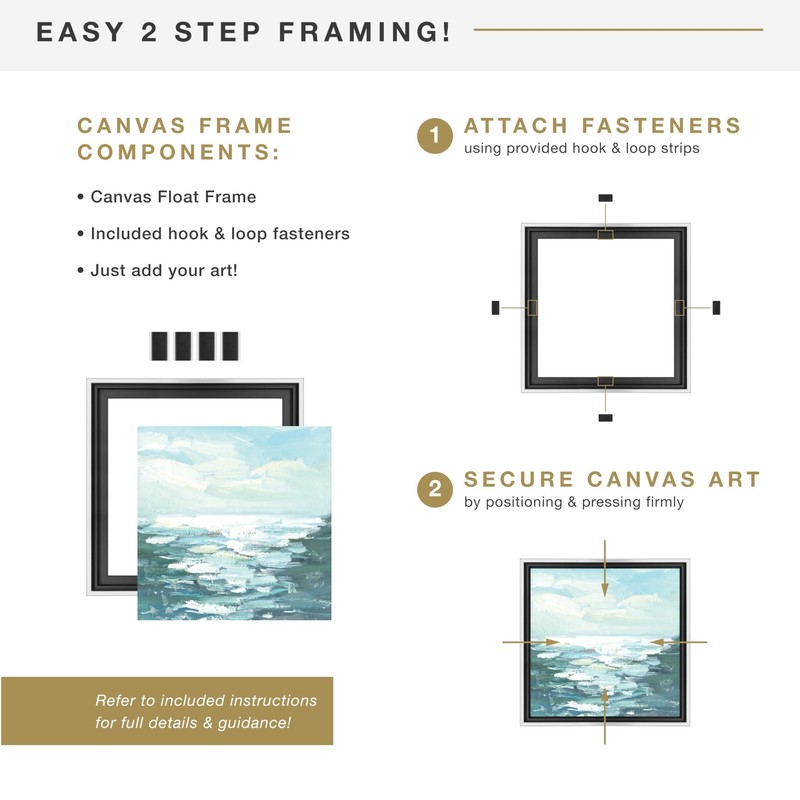 Black Silver Float Frame 12x16, Canvas Hanging Display, Adhesive Back gallery