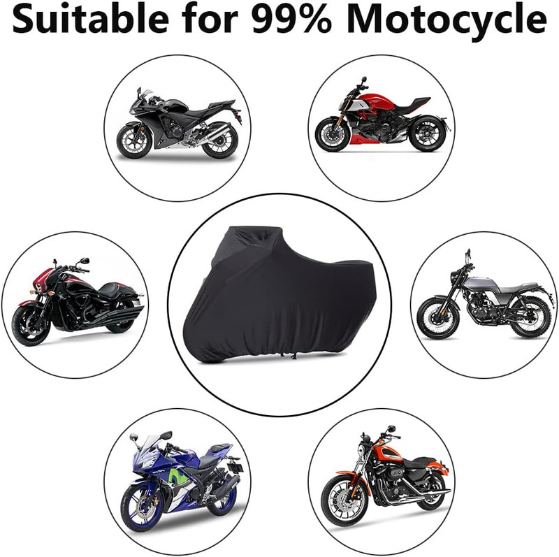Indoor Motorcycle Cover Soft Stretch Dustproof Cover Compatible with All Motor, gallery