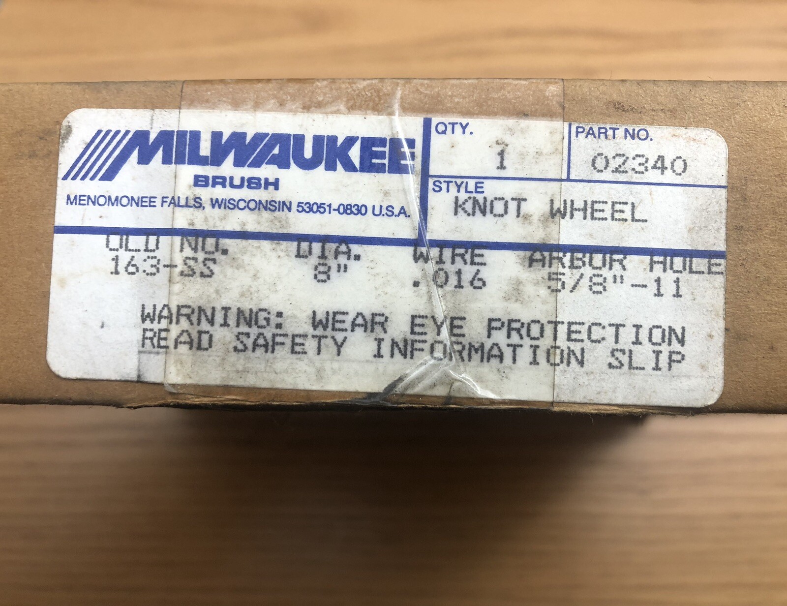 Milwaukee 8 In 5/8” -11 Arbor Knot Wheel 02340 New Old Stock gallery