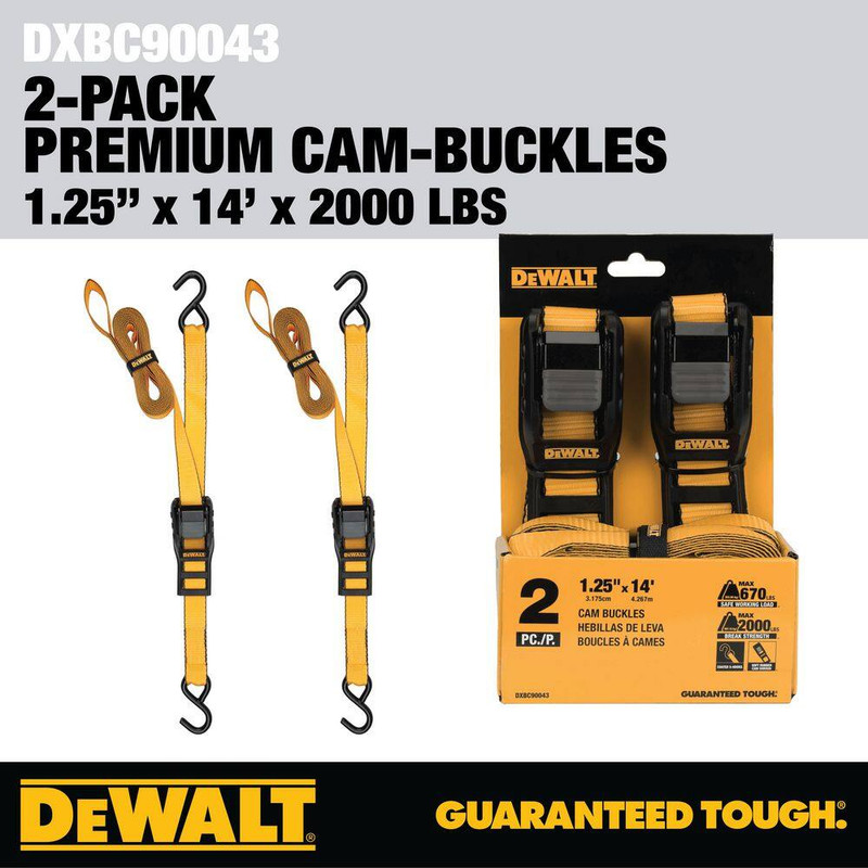 Cam-Buckle Straps Tie-Downs, 2-Pack-1.25 Inch X 14 Feet, 2,000 Lbs Break Strengt gallery