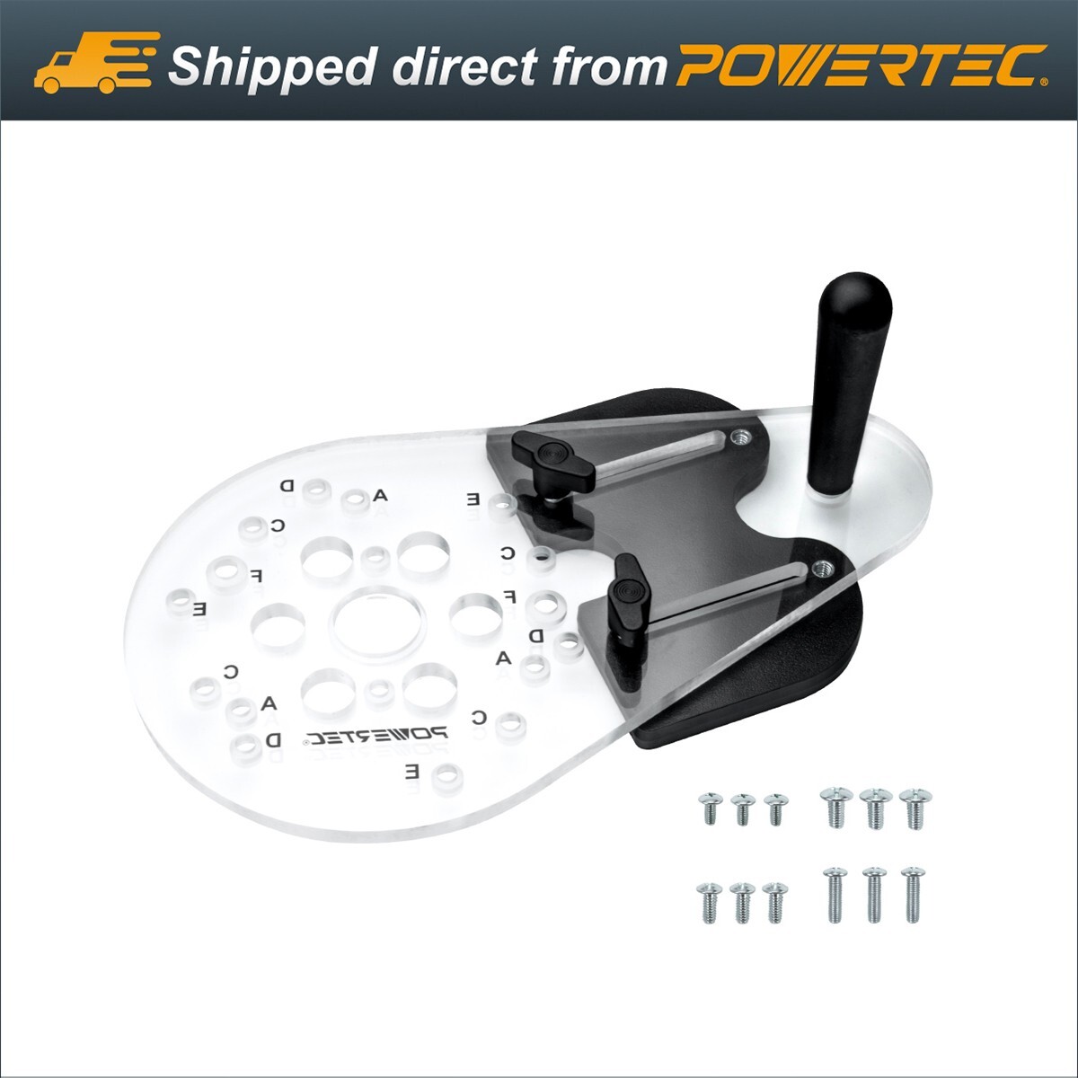 POWERTEC 71398 Universal Router Plate w/ Edge Reversible, D Handle Router Plate gallery