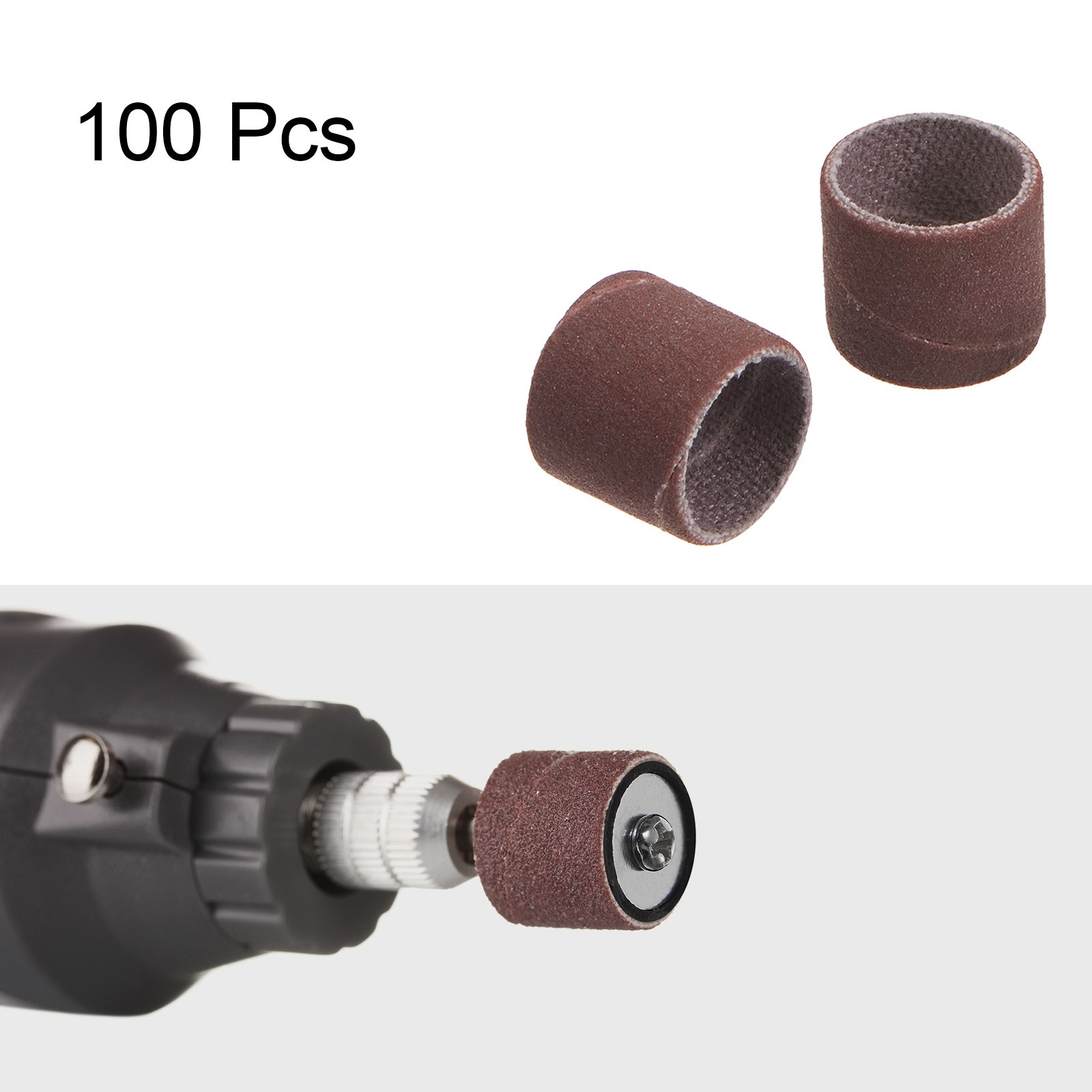 100pcs Sanding Drums 1/2 Inch Mini Sanding Sleeves 400 Grit Sanding Bands gallery