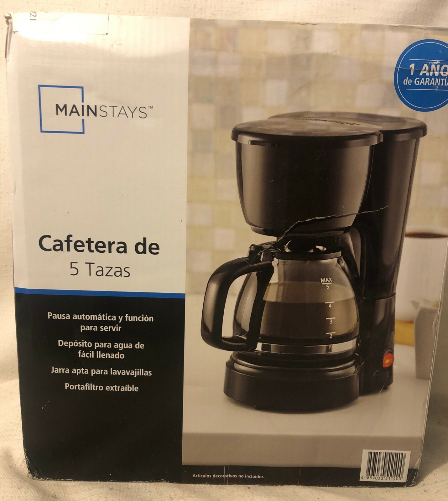 Mainstays 5 Cup Coffee Maker Machine with Removable Filter Basket gallery