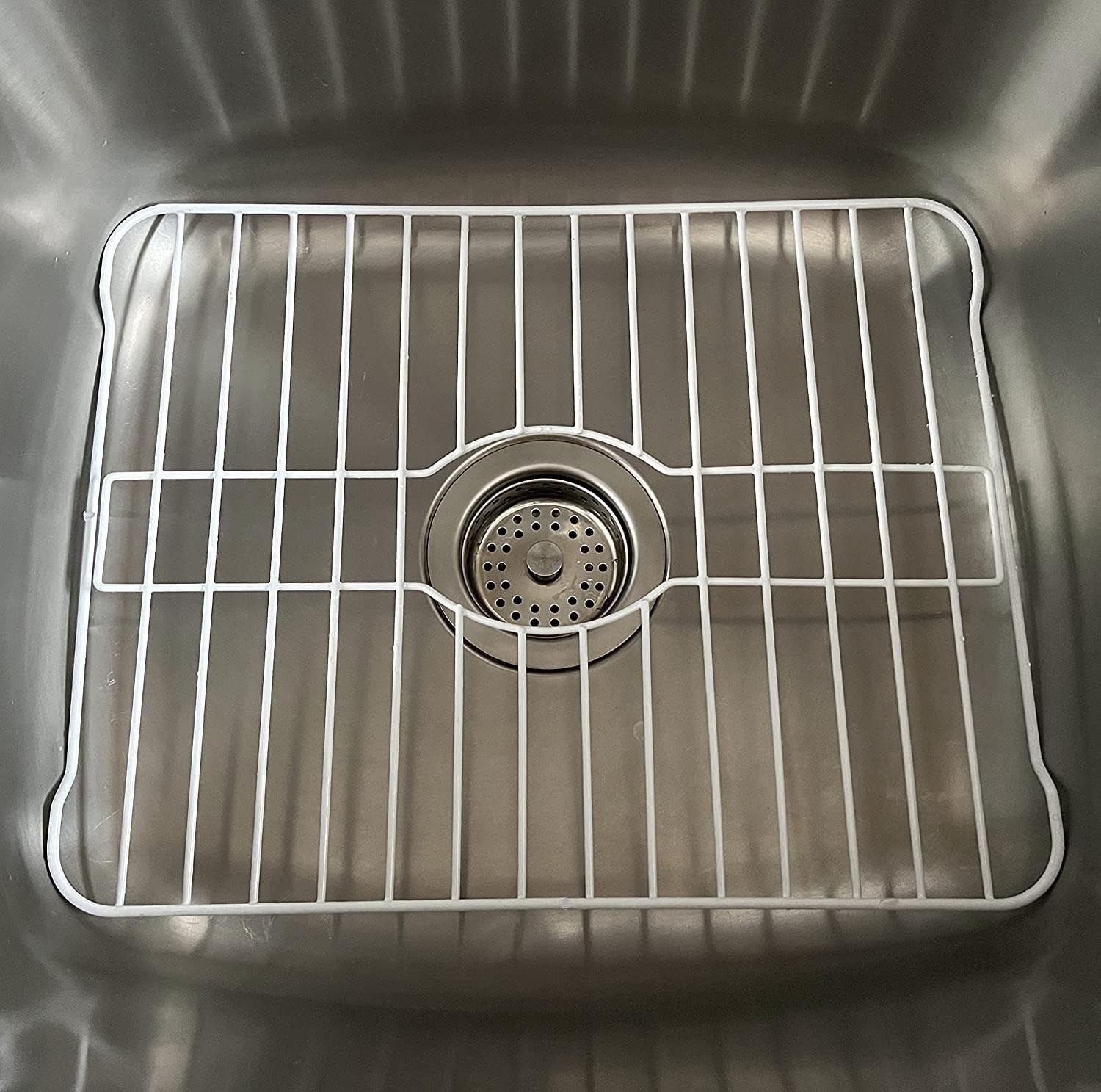 Sink Protectors for Kitchen Sink Bottom with White Coating Grate Insert Grid gallery