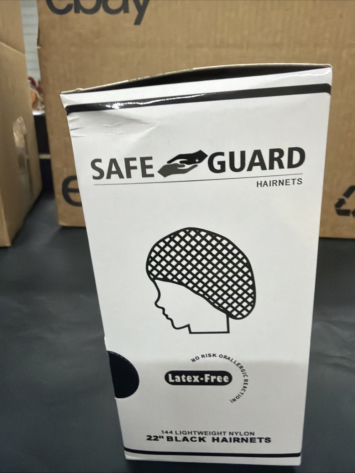 Safe Guard 22" Black Lightweight Latex Free Nylon Hairnets 144 Count -H4 gallery