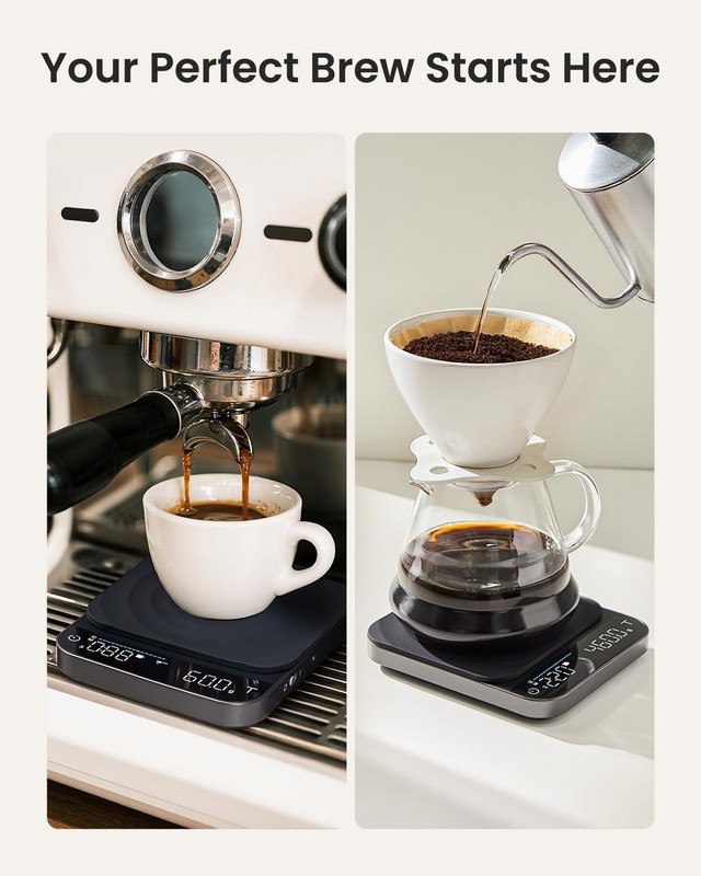 Espresso Scale with Timer, Rechargeable Coffee Scale with Flow Rate Indicator, 0 gallery