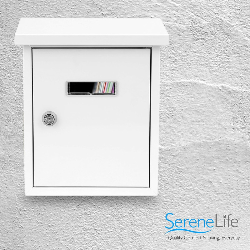 Weatherproof Wall Mount Locking Mailbox Galvanized Steel Drop Box with Metal Fla gallery