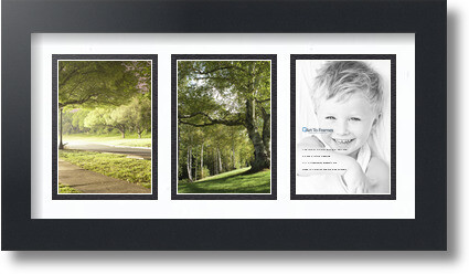 ArtToFrames Collage Mat Picture Photo Frame 3 3.5x5" Openings in Satin Black 31 gallery