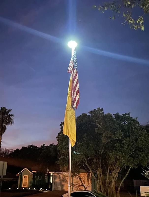 Flagpole Light Solar Power Waterproof Flag Pole Light 136 LED for 15-25 Ft Poles gallery