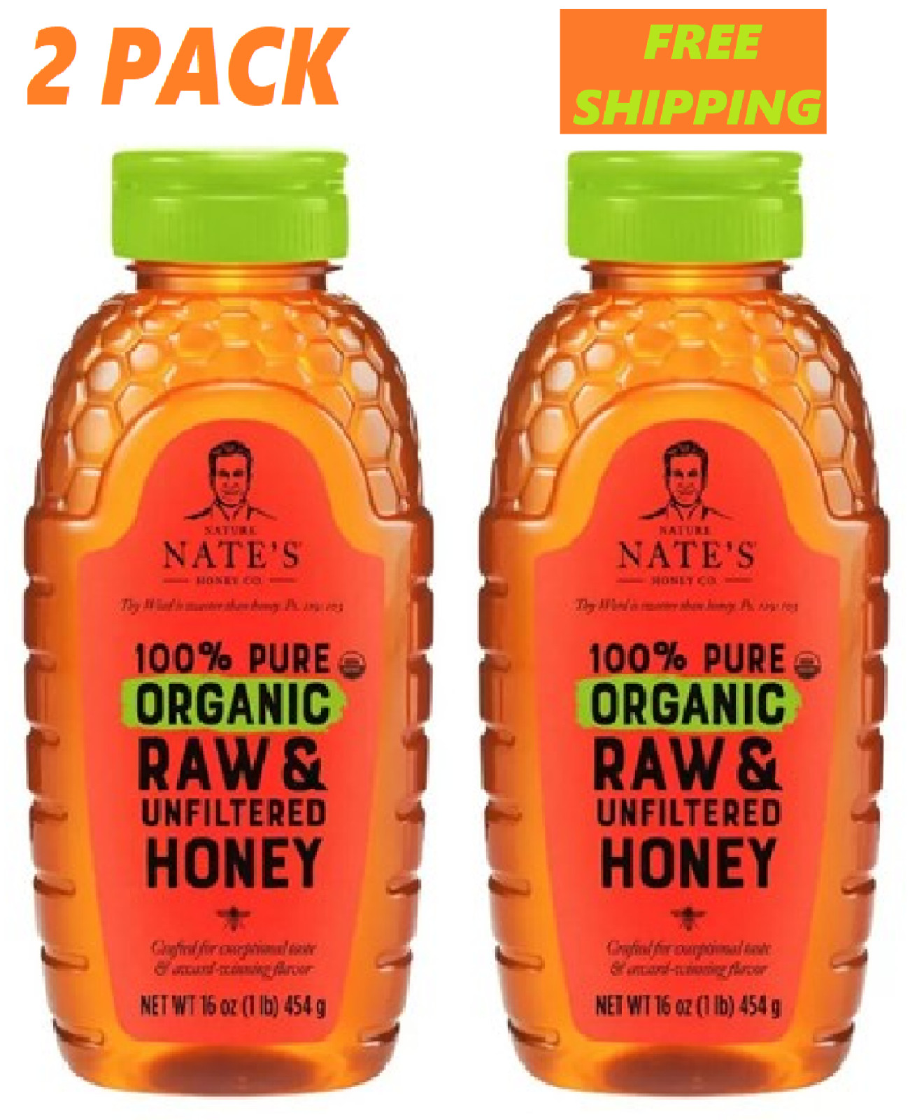 Nature Nate's 100% Pure Organic, Raw & Unfiltered Honey, 16 oz (2 Pack) gallery